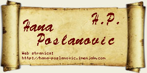 Hana Poslanović vizit kartica